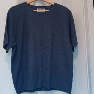 Alfred Dunner Blue knit short sleeve top